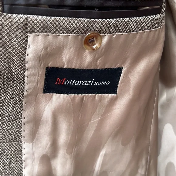 Matarazzi Uomo Venezia Brown Wool/Cashmere Blazer Size 52 - Picture 9 of 14